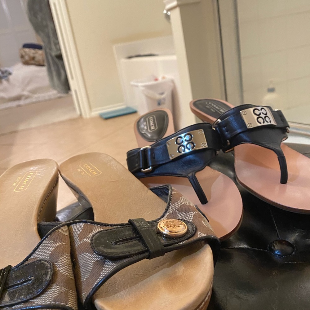 2 pairs of Coach Sandals